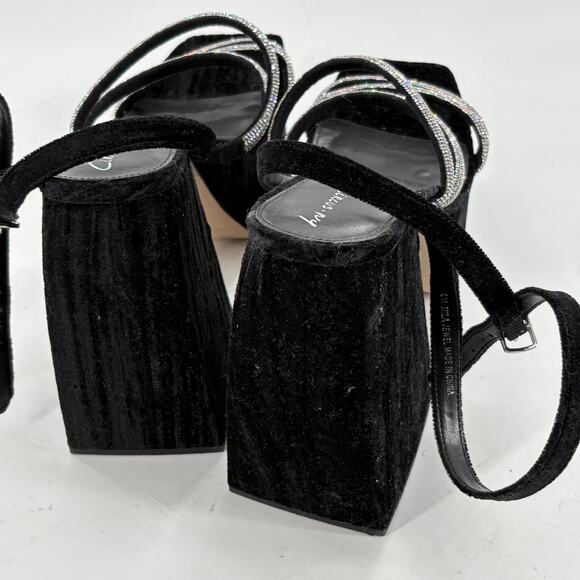 Sam Edelman Circus Mila Platform Heels 8 Black Velvet Jewel NWOT Heels Glam - Picture 5 of 8